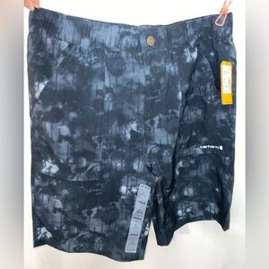 Carhartt Black & Gray Tie-Dye Work Shorts